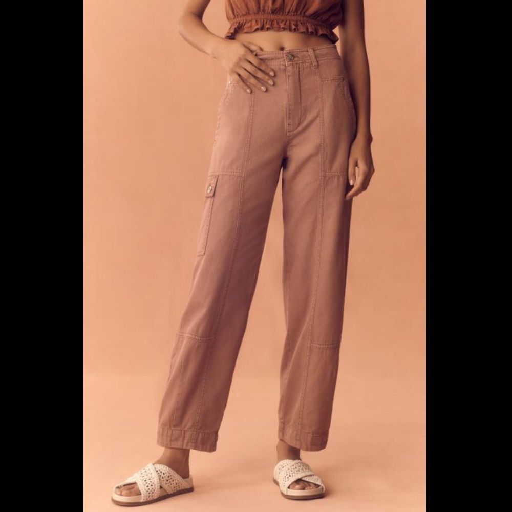 Anthropologie Tan Straight Leg Pants